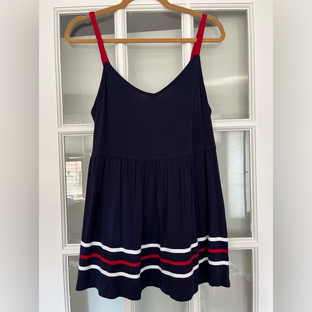 Torrid Navy Blue Tank Cami Top Red White Stripe 1